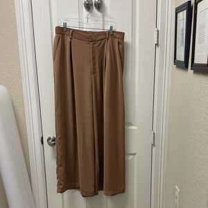 Elegant Brown Wide-Leg Pants